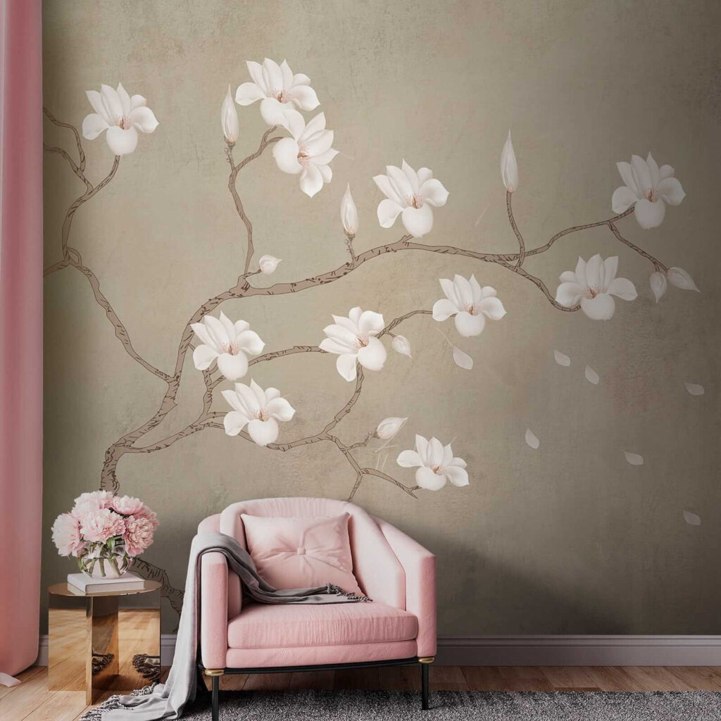 White flowers on a branch White flowers on a branch