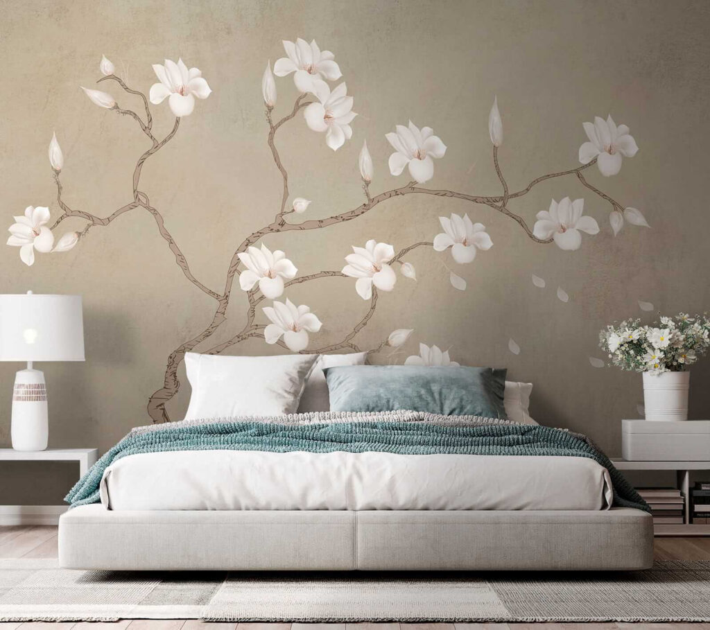 White flowers on a branch White flowers on a branch