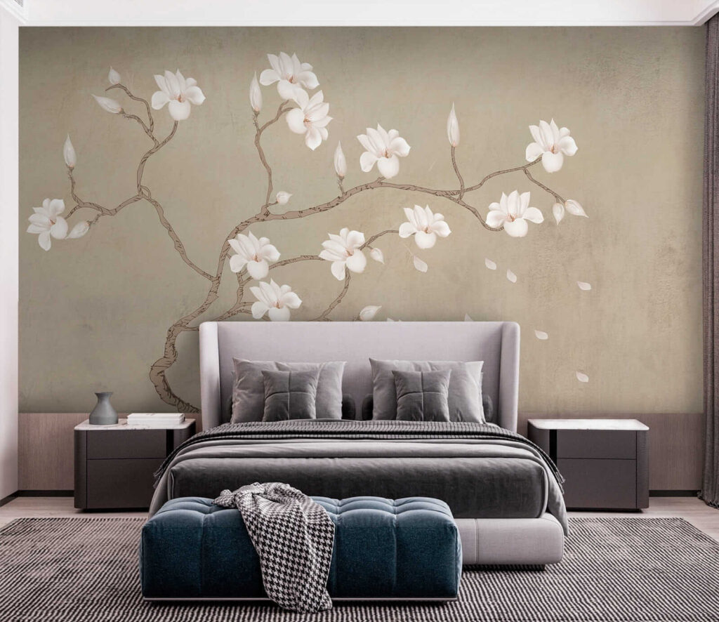 White flowers on a branch White flowers on a branch