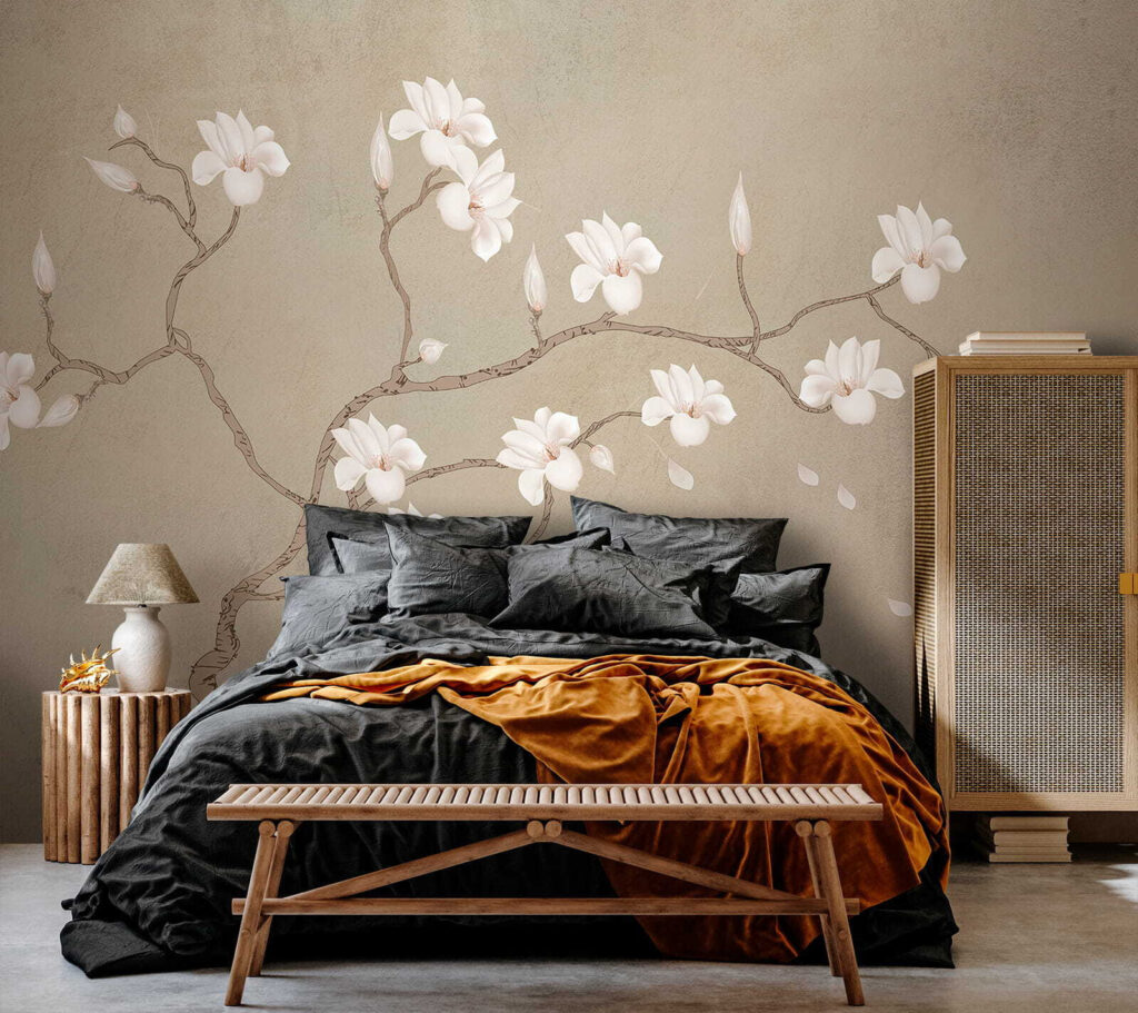 White flowers on a branch White flowers on a branch