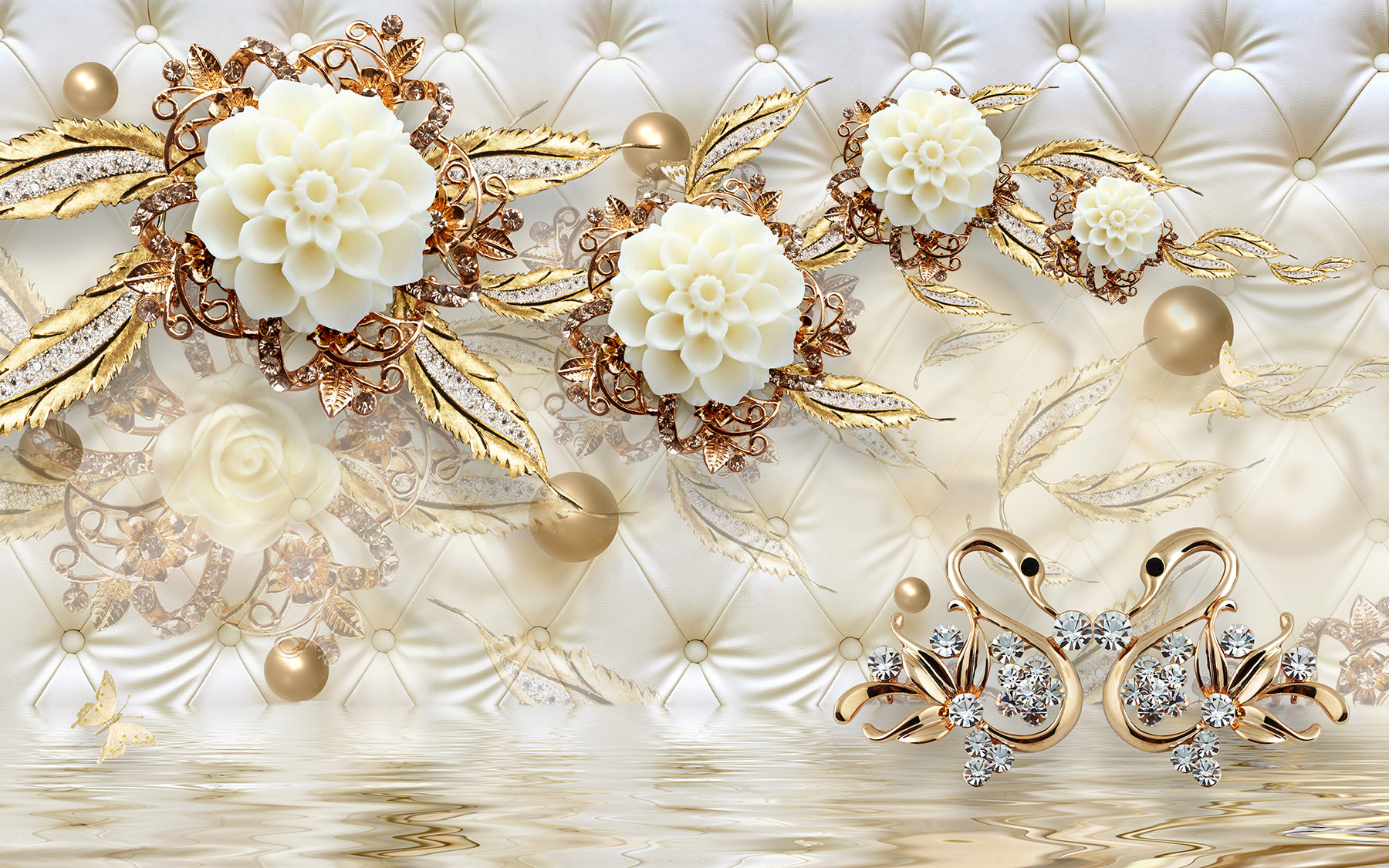 Elegant floral design on luxurious texture Elegant floral design on luxurious texture