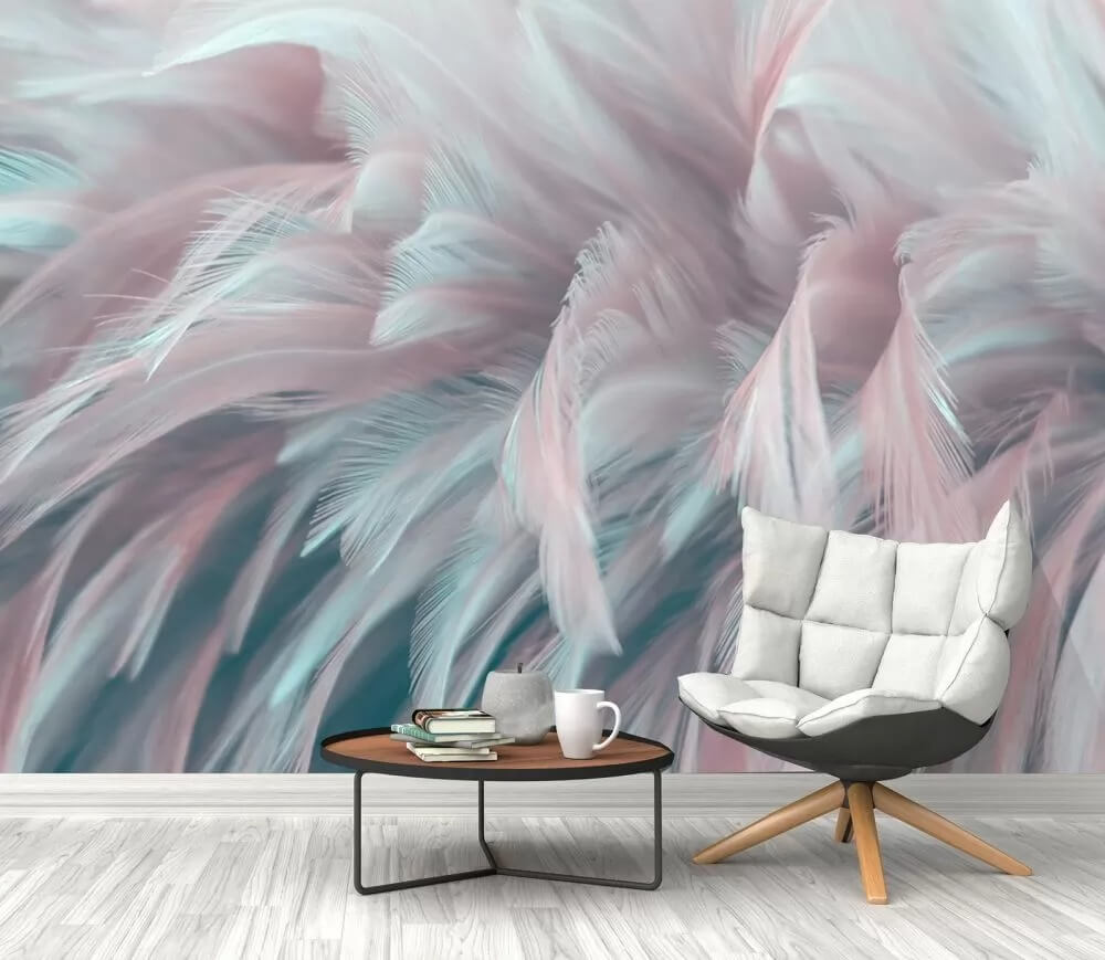 Delicate feathers in soft colors Delicate feathers in soft colors