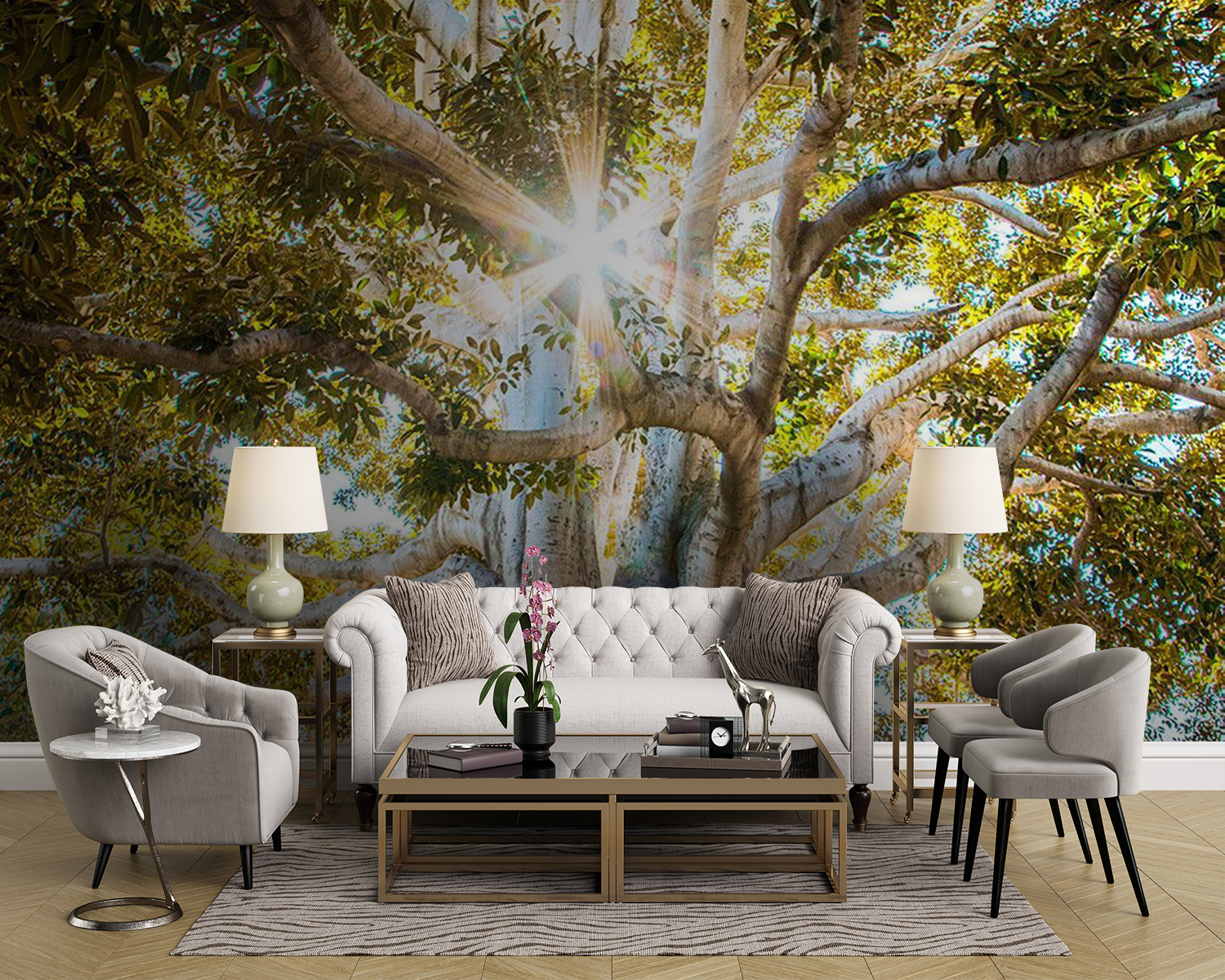 u01271pig43m - Majestátní strom v zářivém slunečním světle - tegory