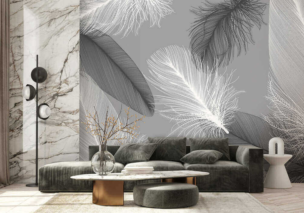 Delicate feathers in soft monochrome Delicate feathers in soft monochrome