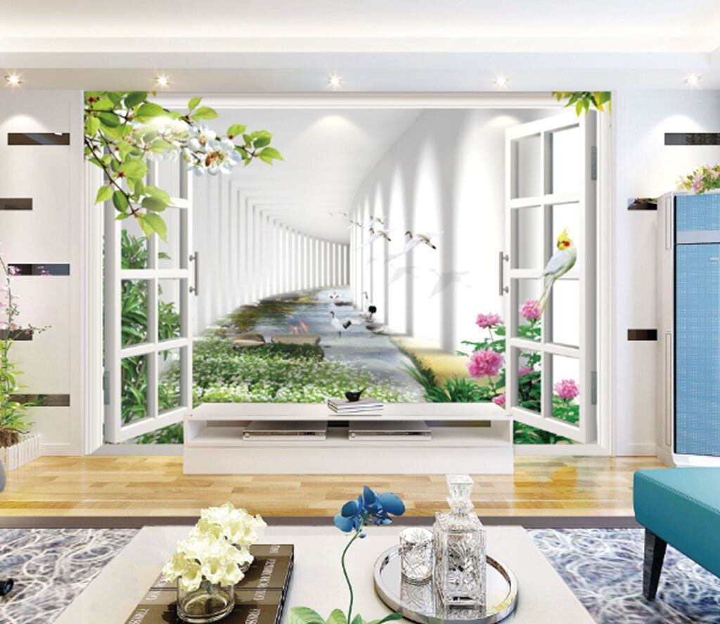 Okno s výhledem na rybník a květiny u06326pig1m - Okno s výhledem na rybník a květiny - tegory