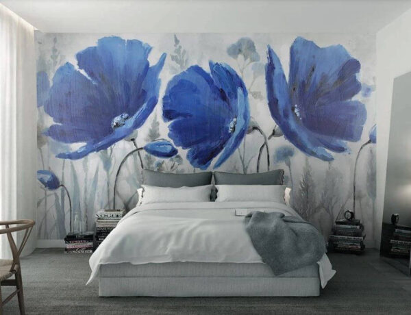 Painting of blue flowers Painting of blue flowers