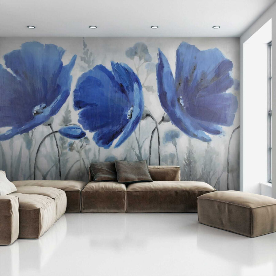 Painting of blue flowers Painting of blue flowers