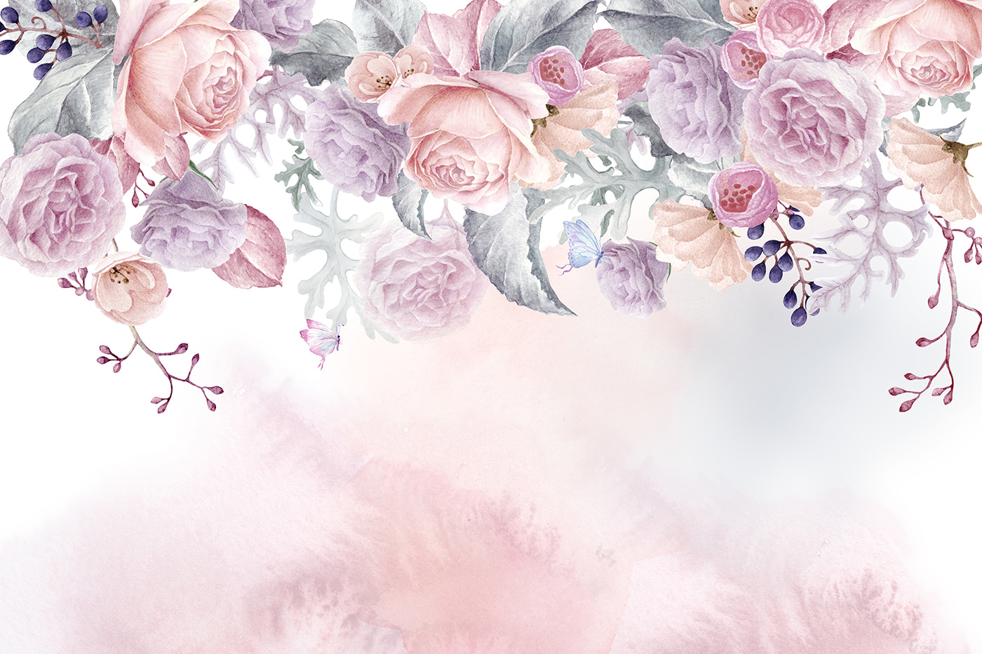 Watercolor painting of flowers