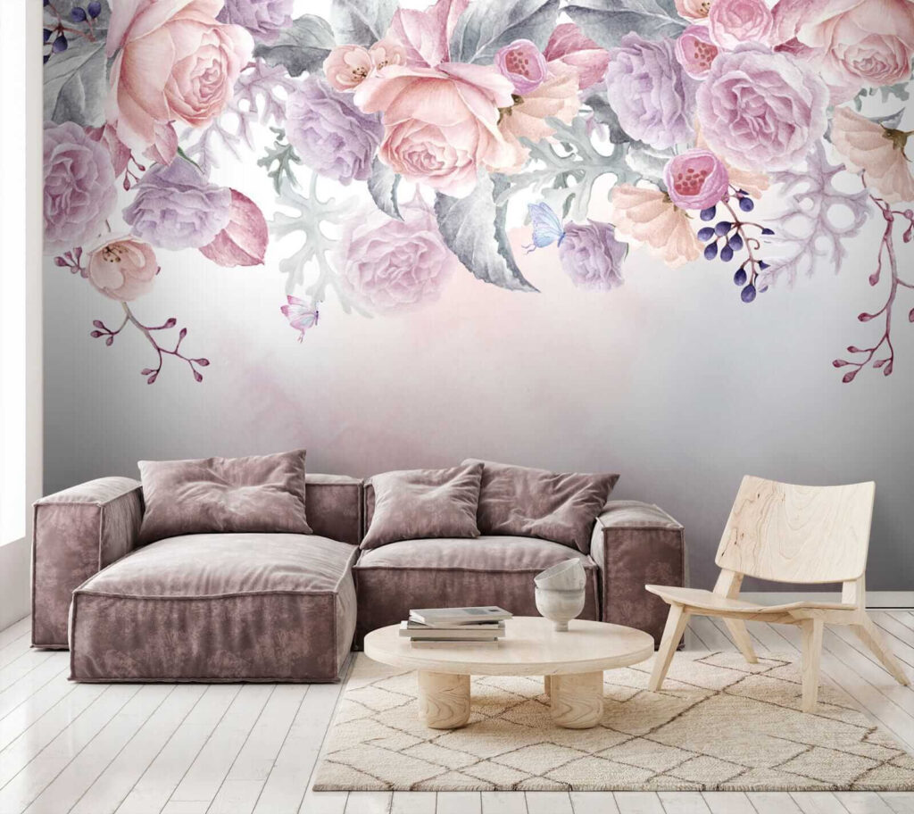 Watercolor painting of flowers