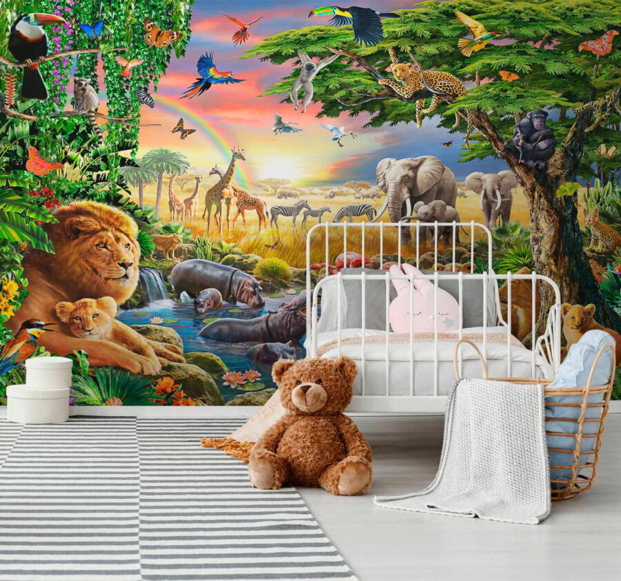 Fototapeta Skupina zvířat v řece - Image 2