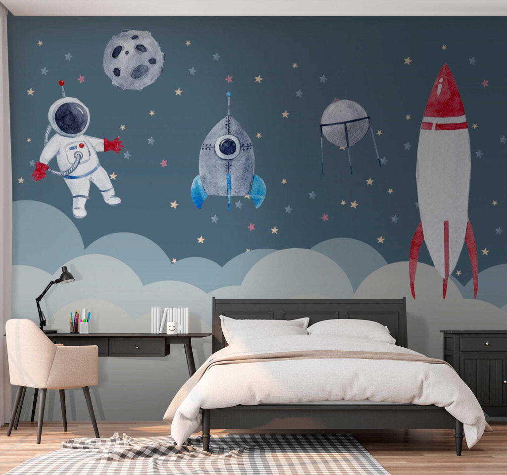 Space shuttles and rockets in the sky