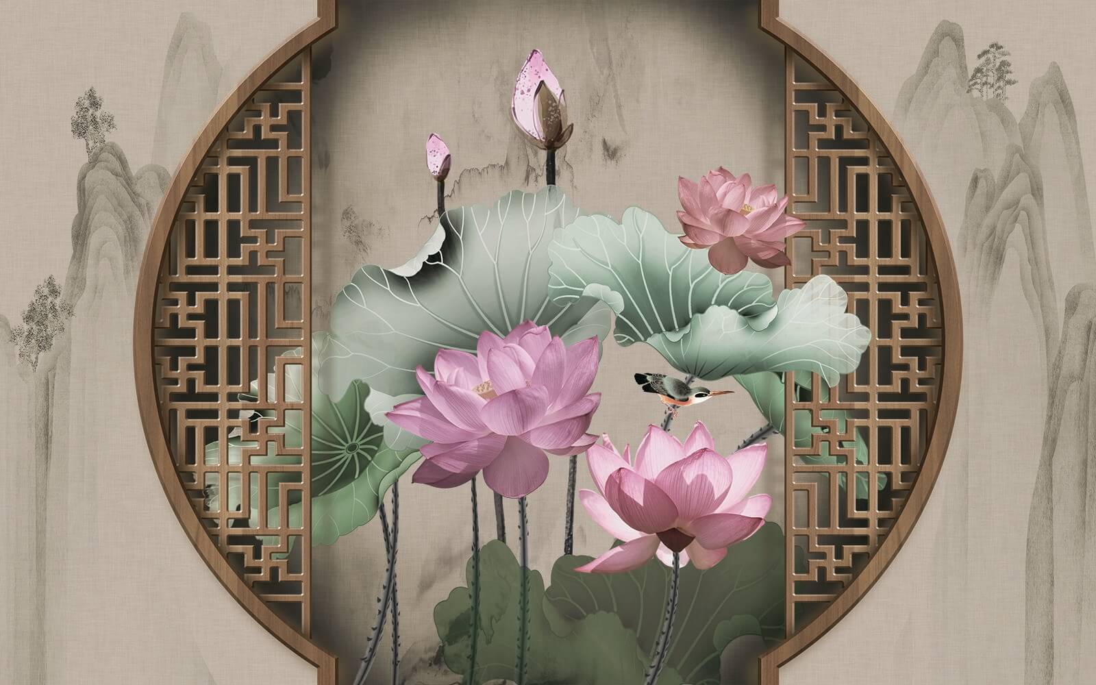 u11741p - Tapety s růžovými květy a listy - tegory