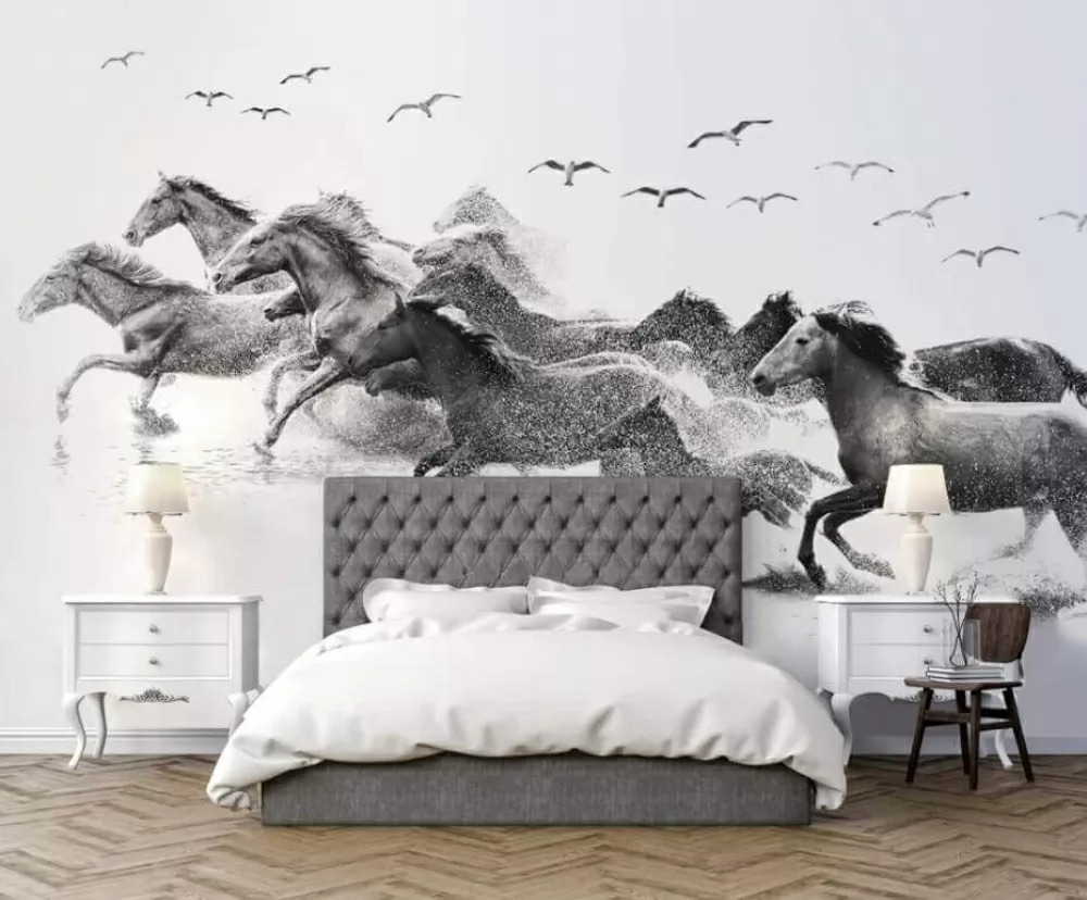 u14413pib1m - Skupina koní běžících přes vodu - tegory