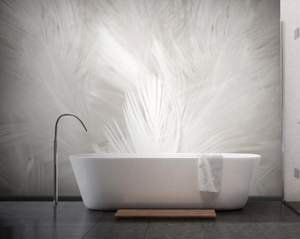 White feathers on a white surface White feathers on a white surface