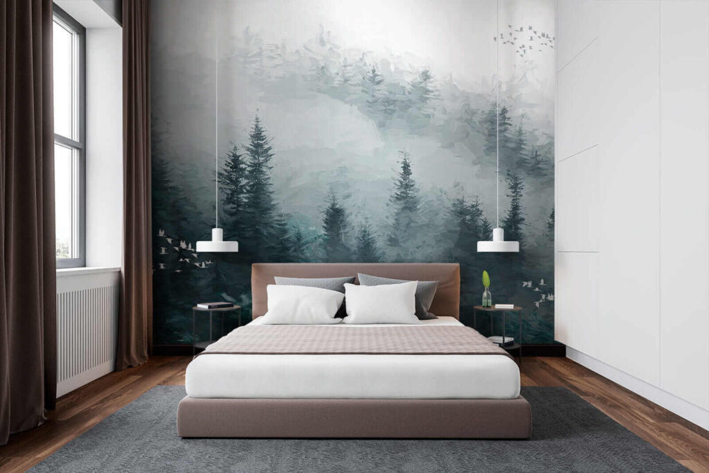 Mlžný les s poletujícími ptáky u23921pib1 1024x683 - Mlžný les s poletujícími ptáky - tegory