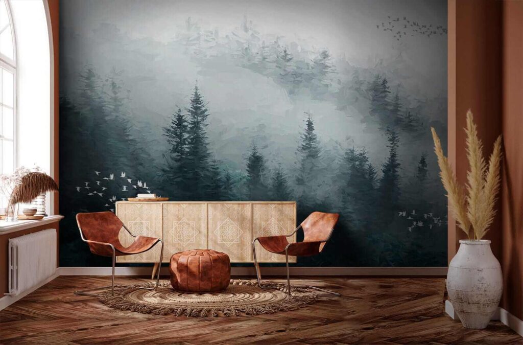 Mlžný les s poletujícími ptáky u23921pih1 1024x675 - Mlžný les s poletujícími ptáky - tegory