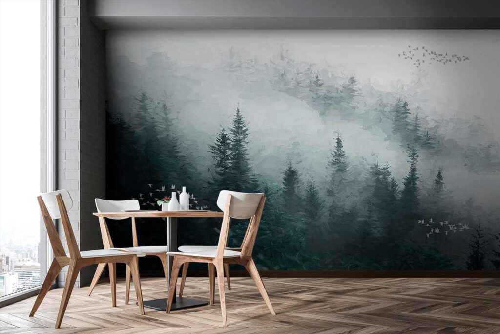 Mlžný les s poletujícími ptáky u23921pik2 1024x683 - Mlžný les s poletujícími ptáky - tegory