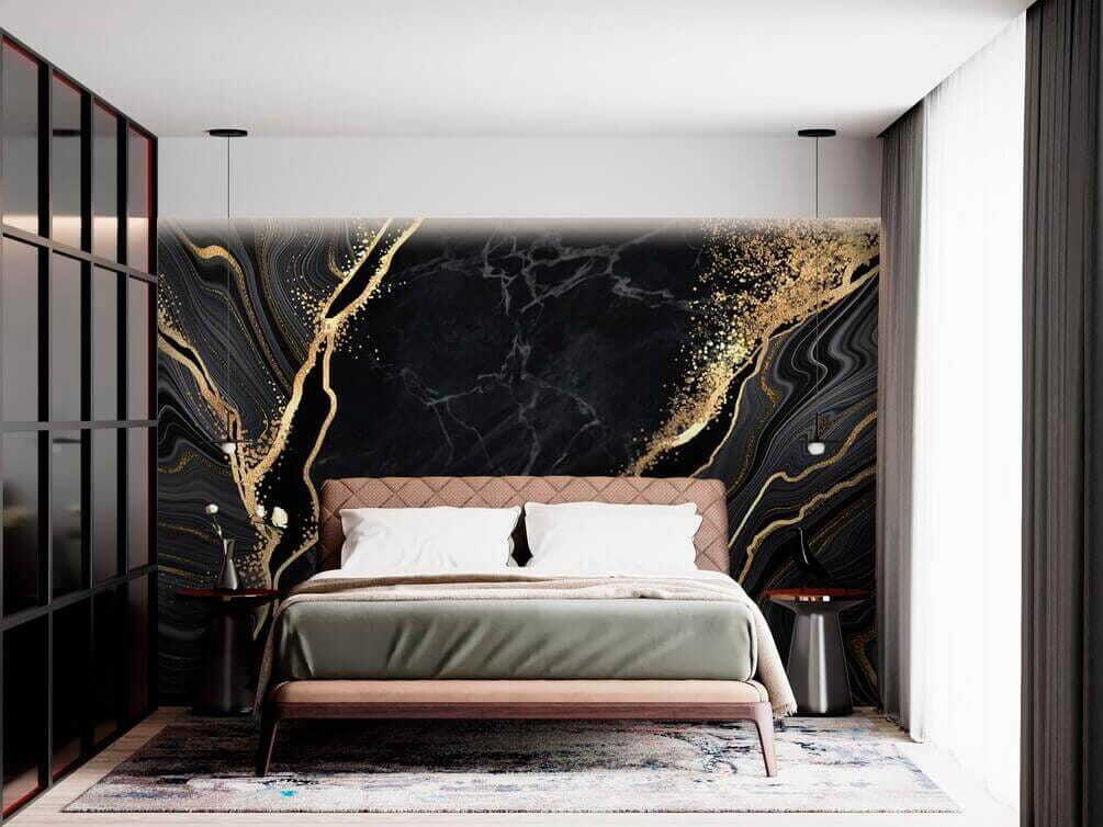Elegant swirls in midnight and shimmer Elegant swirls in midnight and shimmer