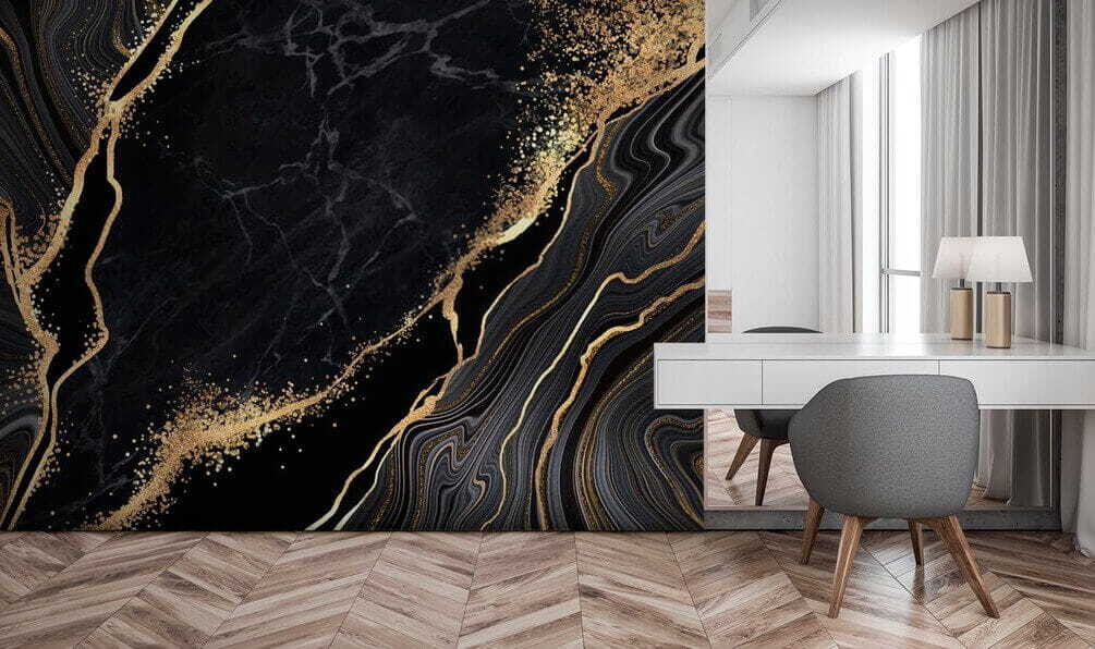 Elegant swirls in midnight and shimmer Elegant swirls in midnight and shimmer