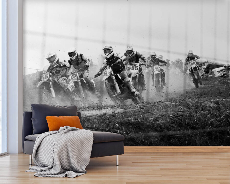 Fototapeta Skupina lidí na terénních motorkách - Image 2