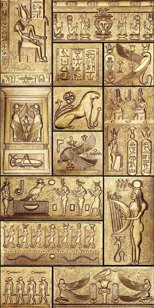 Koláž starověkých egyptských symbolů Koláž starověkých egyptských symbolů