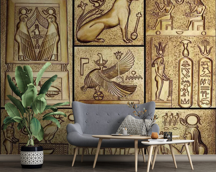 Koláž starověkých egyptských symbolů