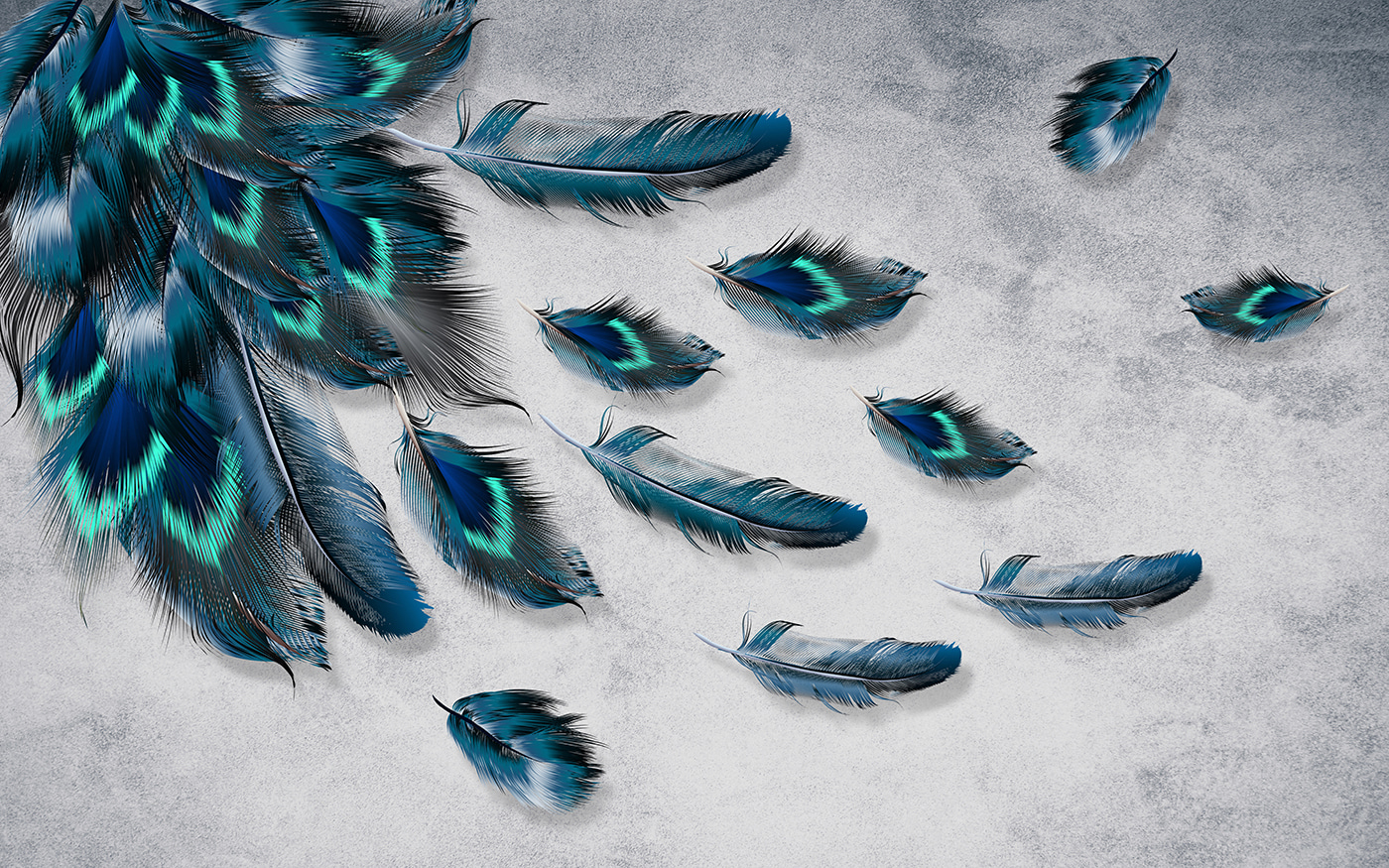 Group of blue feathers Group of blue feathers
