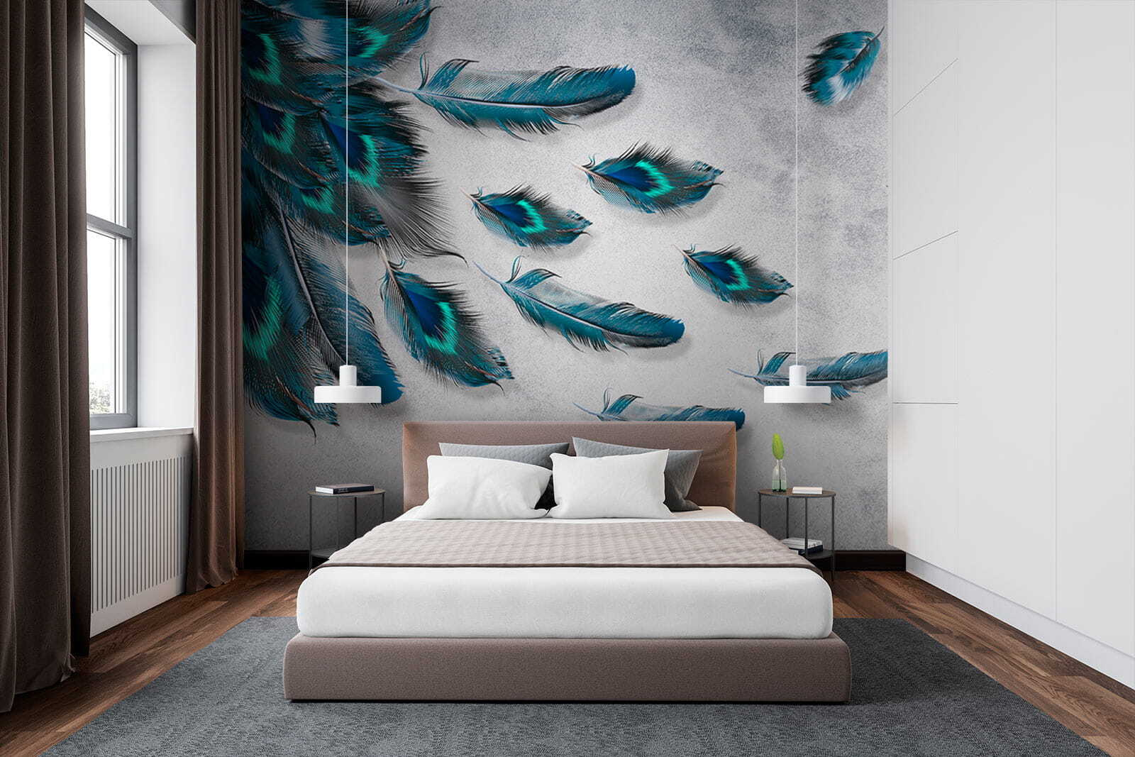 Group of blue feathers Group of blue feathers