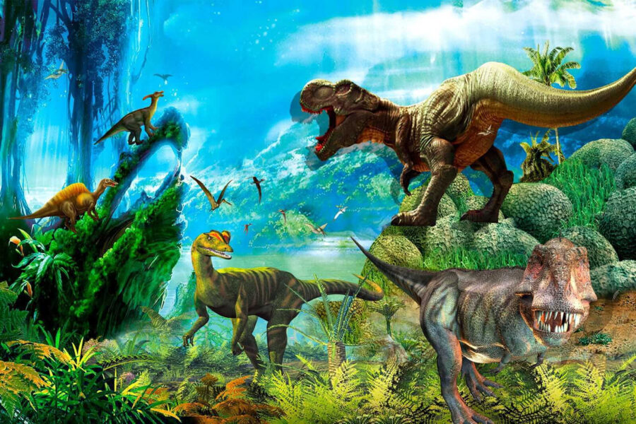 Skupina dinosaurů v lese Skupina dinosaurů v lese