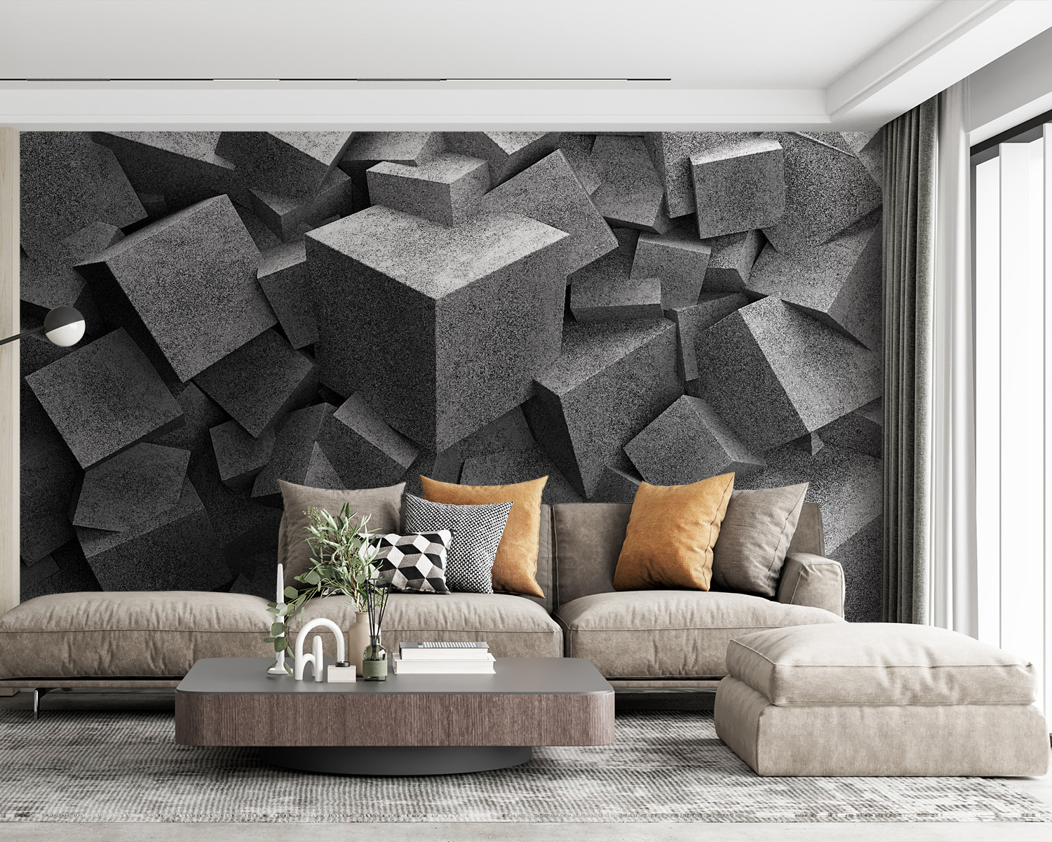 Hromada šedých kostek u45975pig63m - Hromada šedých kostek - tegory