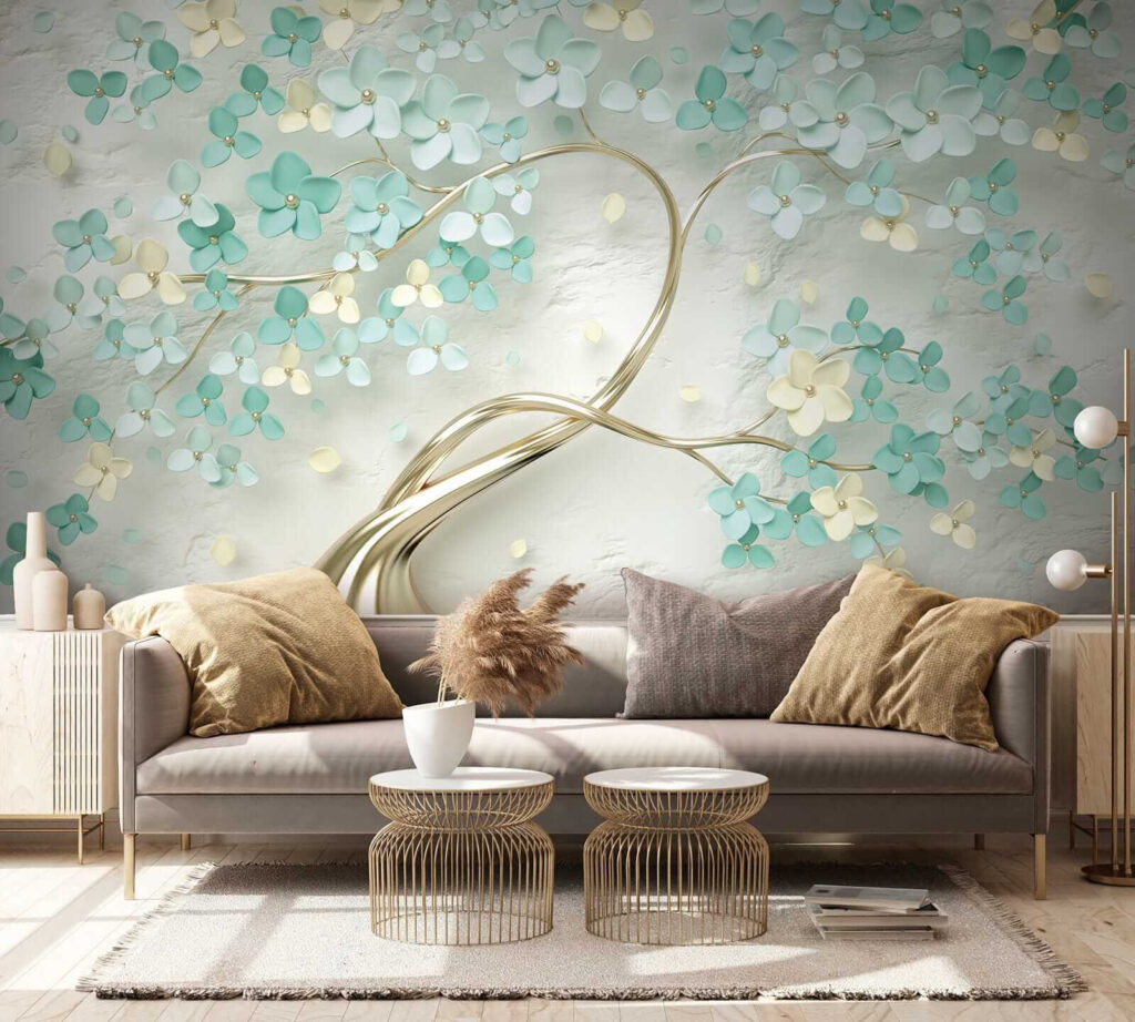 Tree with flowers and leaves