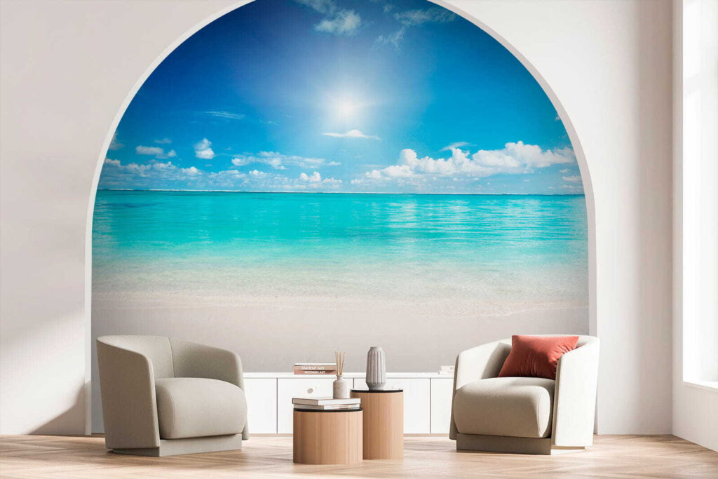 Blue sky with clouds and a sandy beach Blue sky with clouds and a sandy beach