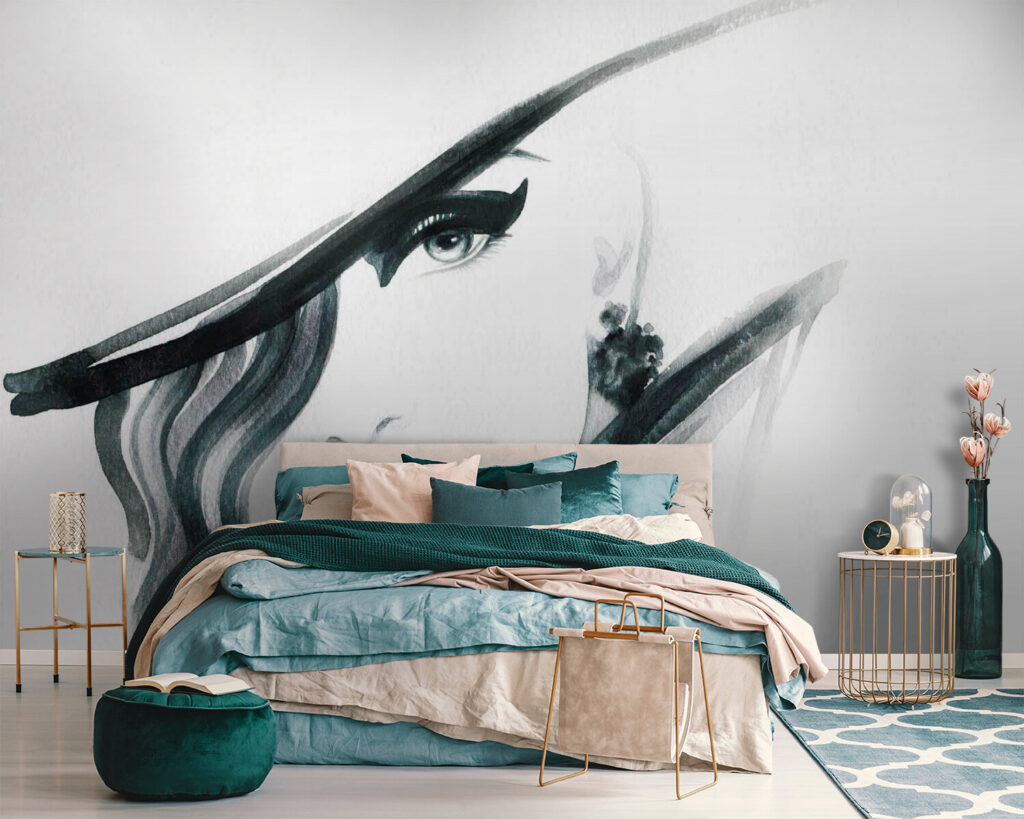 Woman with red lips and black hat Woman with red lips and black hat