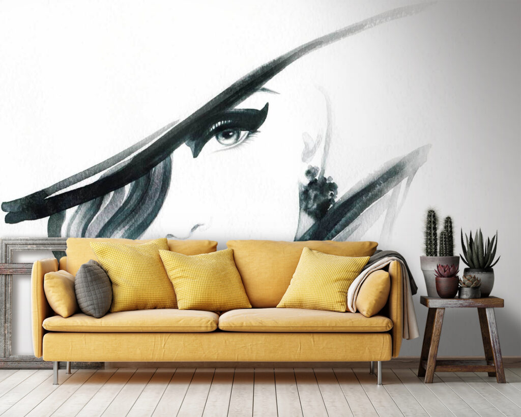 Woman with red lips and black hat Woman with red lips and black hat