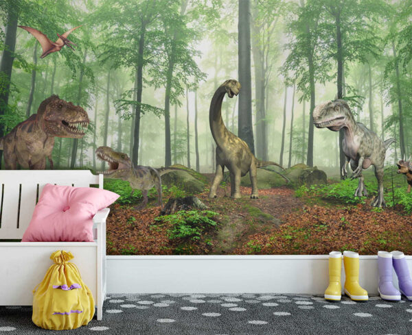 Skupina dinosaurů v lese Skupina dinosaurů v lese