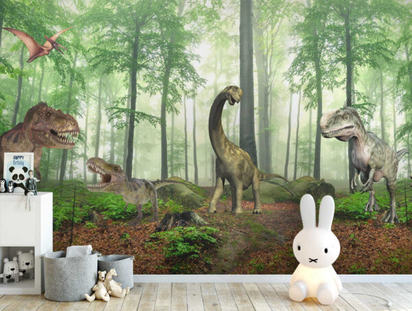 Skupina dinosaurů v lese Skupina dinosaurů v lese