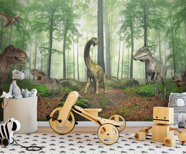 Skupina dinosaurů v lese Skupina dinosaurů v lese