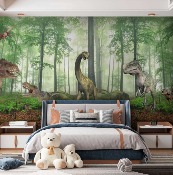Skupina dinosaurů v lese Skupina dinosaurů v lese