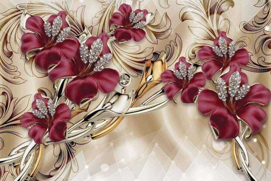 Fototapeta Elegantní květinový design se složitými detaily. - Image 12