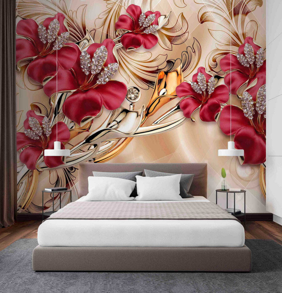 Fototapeta Elegantní květinový design se složitými detaily. - Image 2