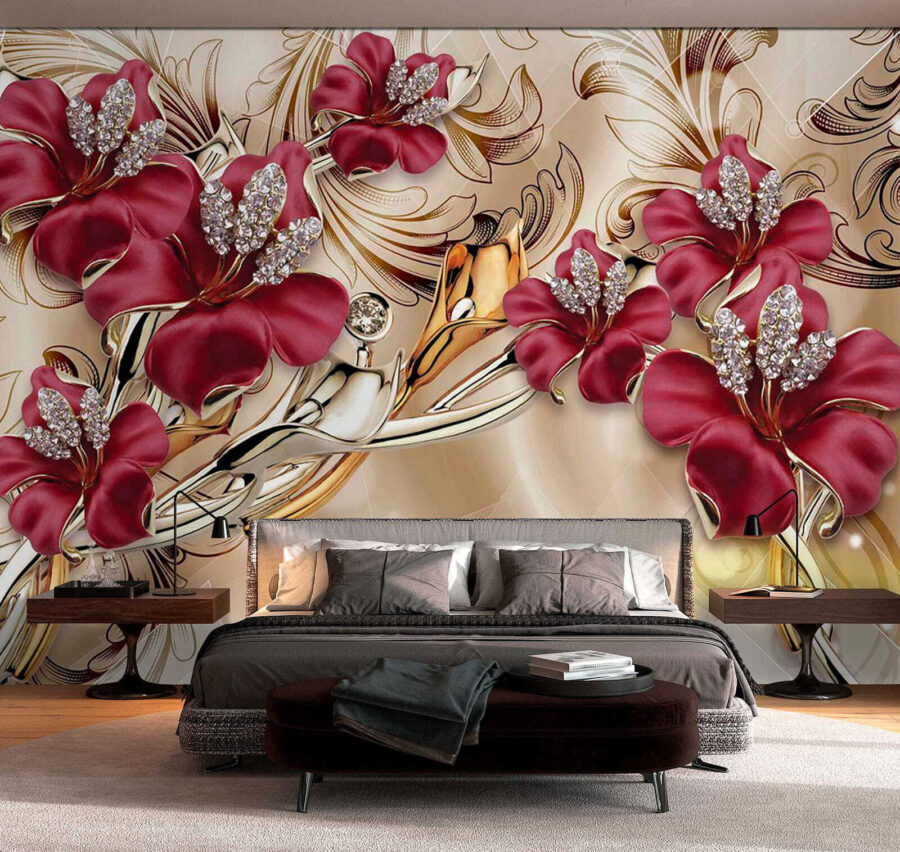 Fototapeta Elegantní květinový design se složitými detaily. - Image 3