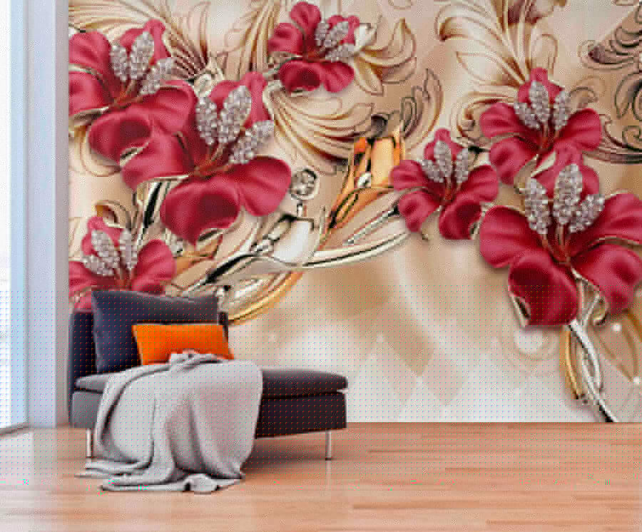 Fototapeta Elegantní květinový design se složitými detaily. - Image 4