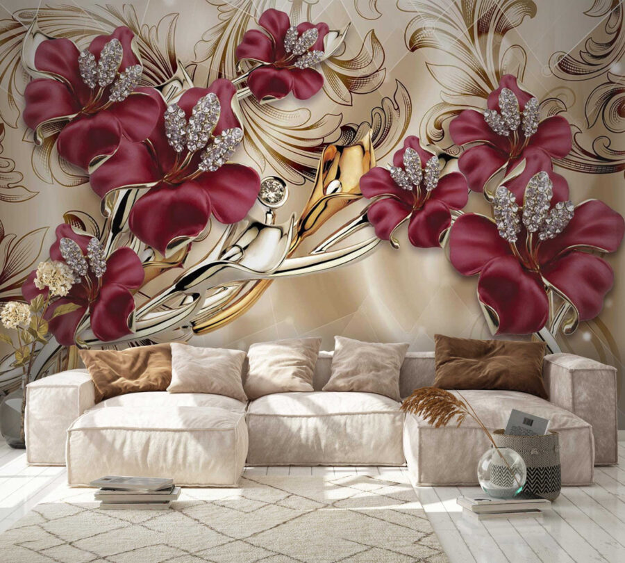 Fototapeta Elegantní květinový design se složitými detaily. - Image 7