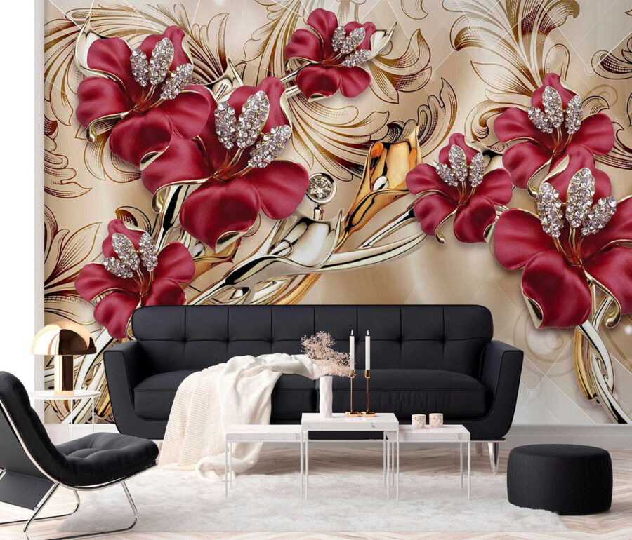 Fototapeta Elegantní květinový design se složitými detaily. - Image 8