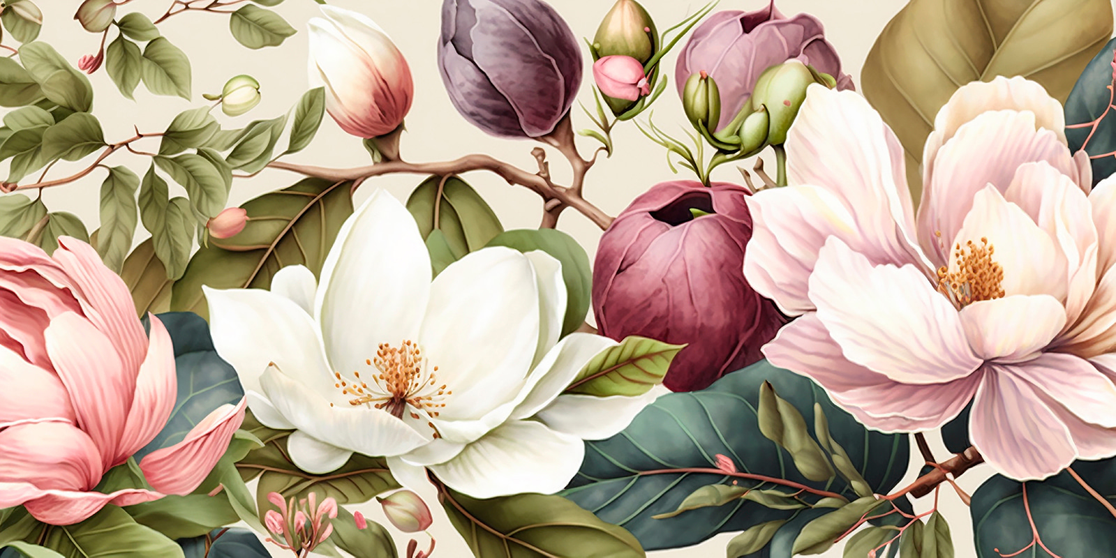 Vibrant blossoms in harmonious arrangement