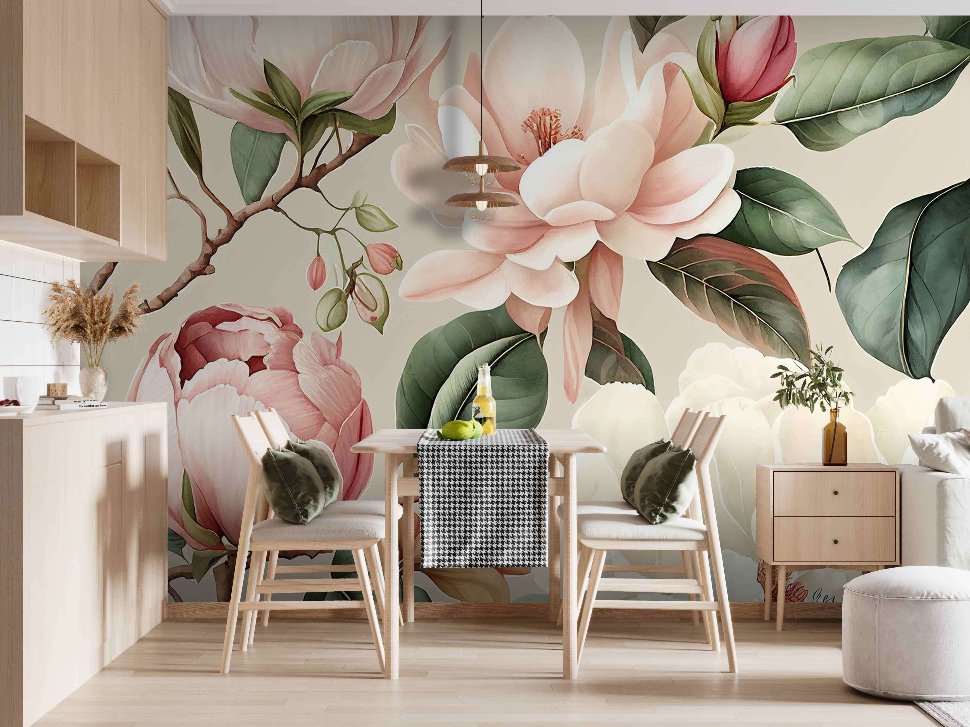 Elegant flowers in soft pastel colors