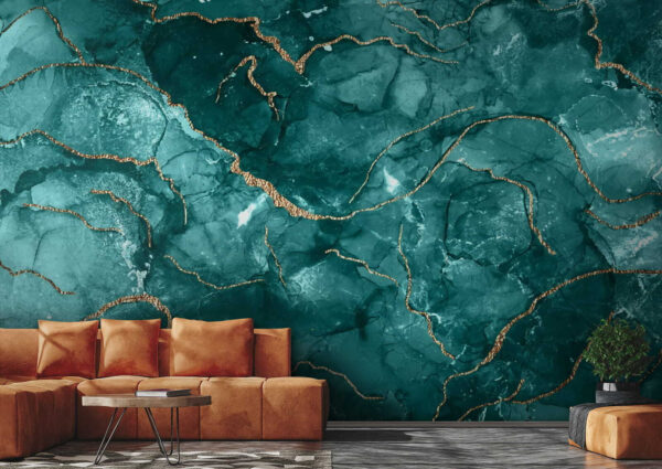 Elegantní design v barvě teal a s teplými akcenty. Elegantní design v barvě teal a s teplými akcenty.