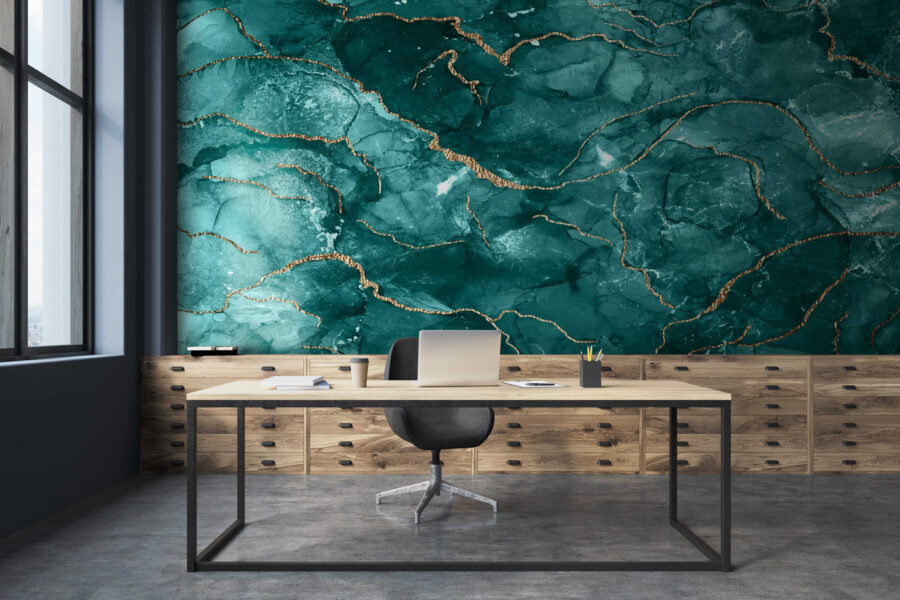 Elegantní design v barvě teal a s teplými akcenty. Elegantní design v barvě teal a s teplými akcenty.