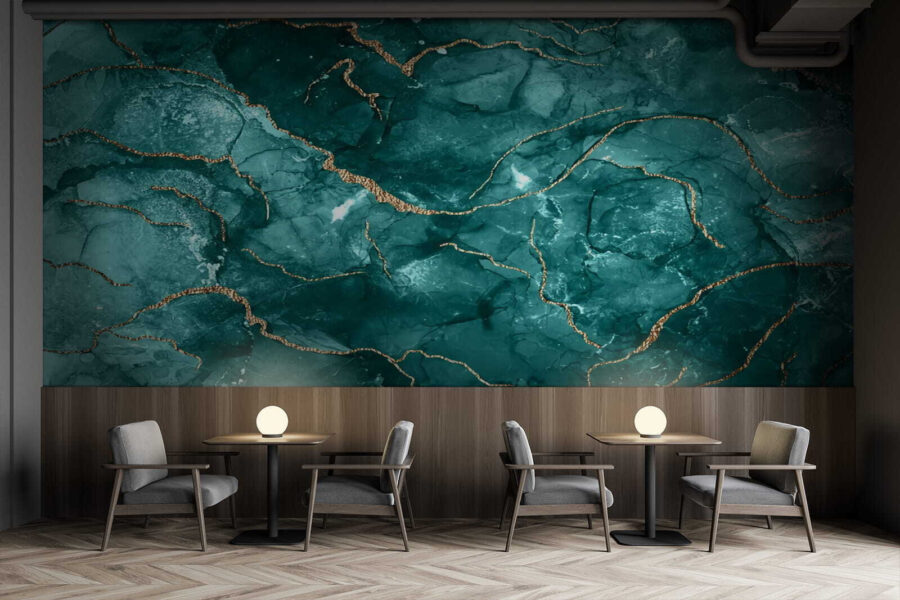 Elegantní design v barvě teal a s teplými akcenty. Elegantní design v barvě teal a s teplými akcenty.
