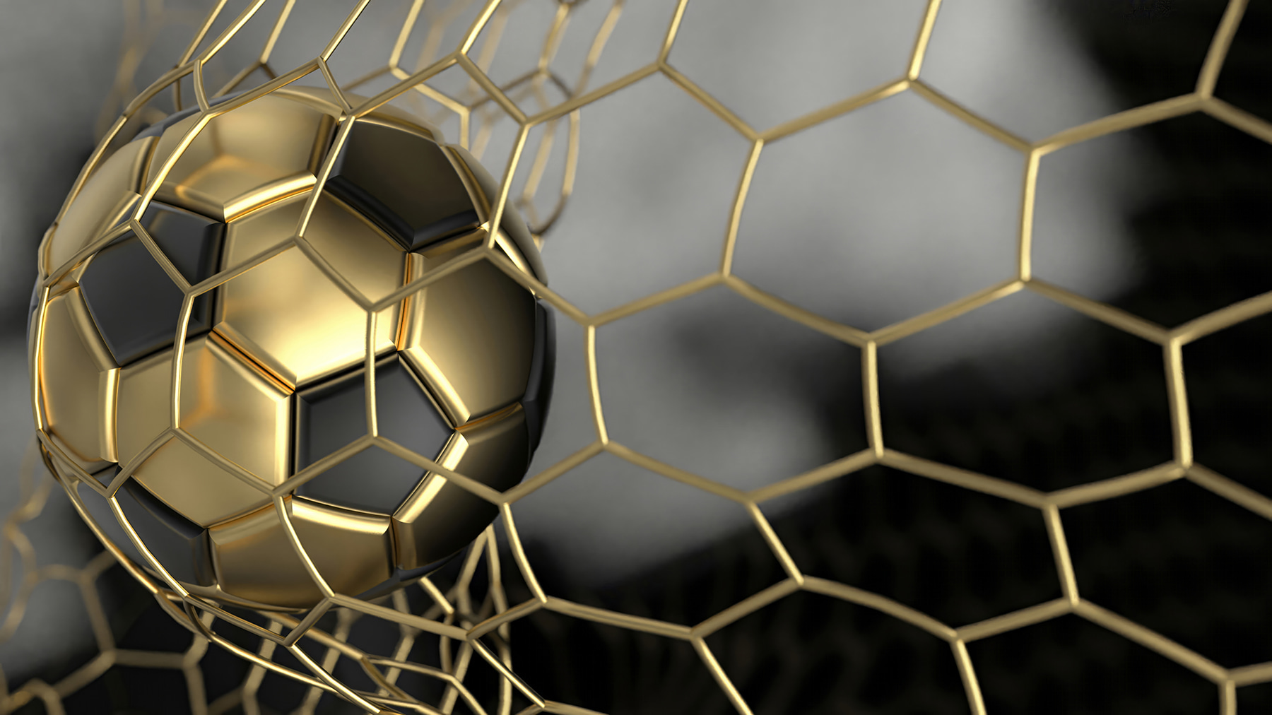 Football ball in a net Football ball in a net